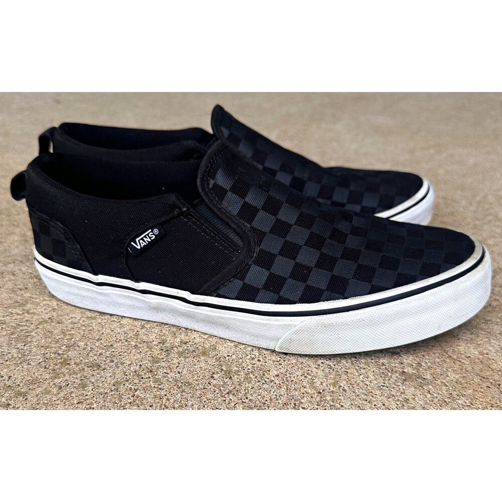 VANS Off The Wall Slip-On Checkerboard Canvas Shoes Black/Gray/White US 5.5
